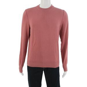 BOSS Mens Pullover Sweater Pink Cotton Crew Neck Long Sleeve Size S